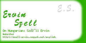 ervin szell business card